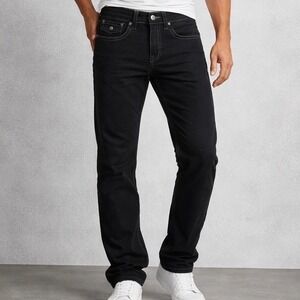 NWT True Religion Ricky Relaxed Straight Jeans Black Mens Size 31